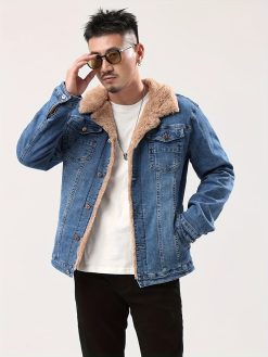 Men’s Sherpa-Lined Denim Trucker Jacket