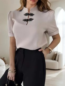 Women’s Elegant Mandarin Collar Blouse
